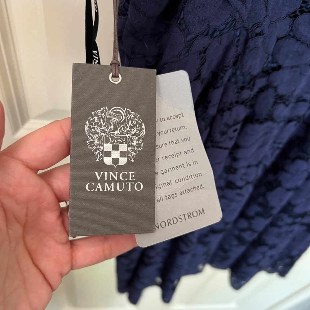 Vince Camuto blue lace dress NWT